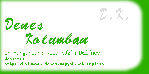 denes kolumban business card